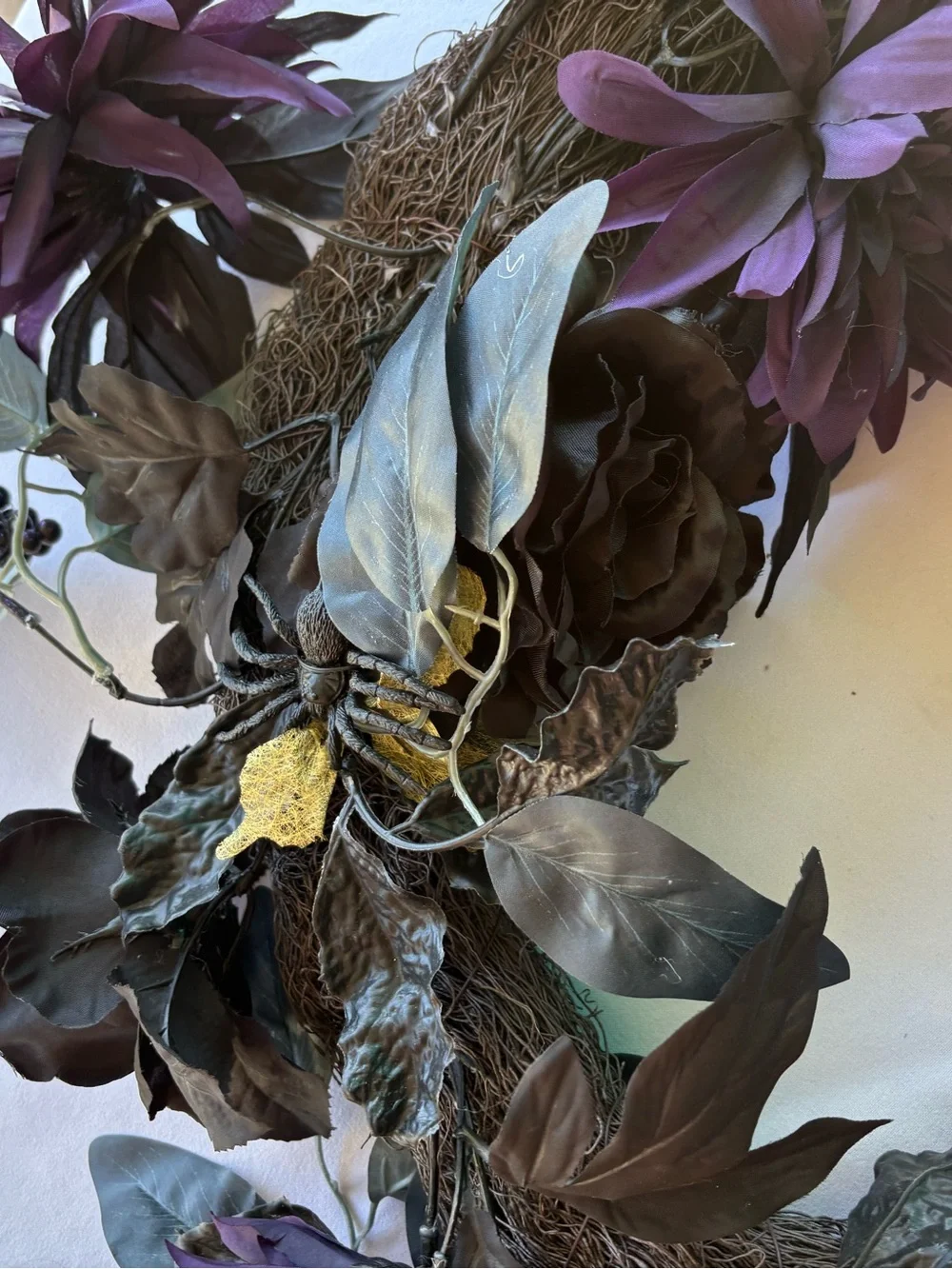 Unbranded Purple & Black Decorative Holiday Wreath
